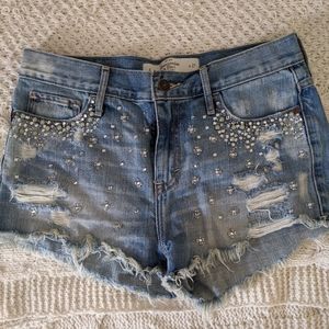 Abercrombie and Fitch Embellished Denim Shorts